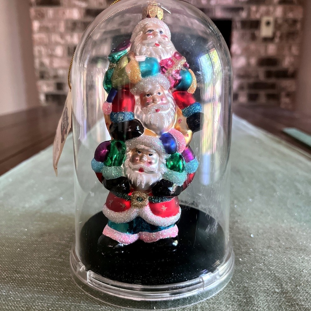 Unique Treasures Hand Blown Glass Christmas Ornament Santa Claus German Lacquer